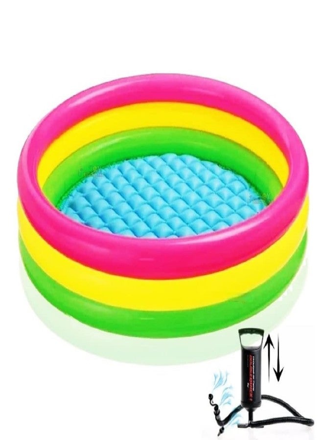 LONGMIRE 5 FT Portable Inflatable & Foldable Kids Swimming Pool with Air Pump Baby Bath Tub Water Pool for Kids and Adults Outdoor&Indoor Kids Bathing Tub - Image 1